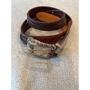 Brighton BROWN BRAIDED LEATHER BELT